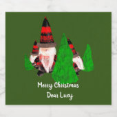 メリークリスマス、ドワーフおもしろいズはパーソナライズ スパークリングワインラベル (シングルラベル)