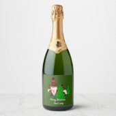 メリークリスマス、ドワーフおもしろいズはパーソナライズ スパークリングワインラベル (正面)