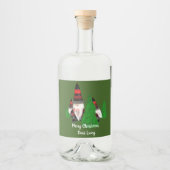 メリークリスマス、ドワーフおもしろいズはパーソナライズ リキュールボトルラベル (正面)