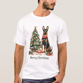 メリークリスマス ドーベルマン Tシャツ