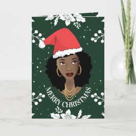 メリークリスマス |ナチュラルヘア美しい、グリーンカード シーズンカード