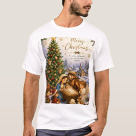 メリークリスマス ナティビティ ツリー Tシャツ