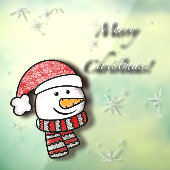 メリークリスマス、ニット雪だるま ウィンドウサイン (シート3)