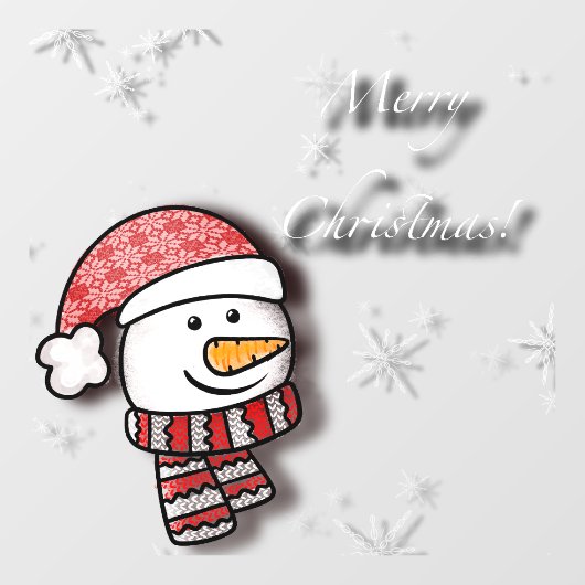 メリークリスマス、ニット雪だるま ウィンドウサイン (シート)