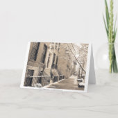 メリークリスマス-ニューヨークシティの冬の雪 シーズンカード (裏面)