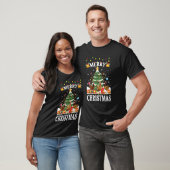 メリークリスマス ニワトリ Tシャツ サンタ帽子 ライト クリスマス (ユニセックス)