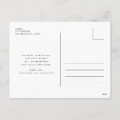 メリークリスマス.ネイビーとグリーン。金ゴールド スタイリッシュ シーズンポストカード (裏面)