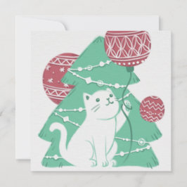 メリークリスマス：ネコとオーナメント シーズンカード