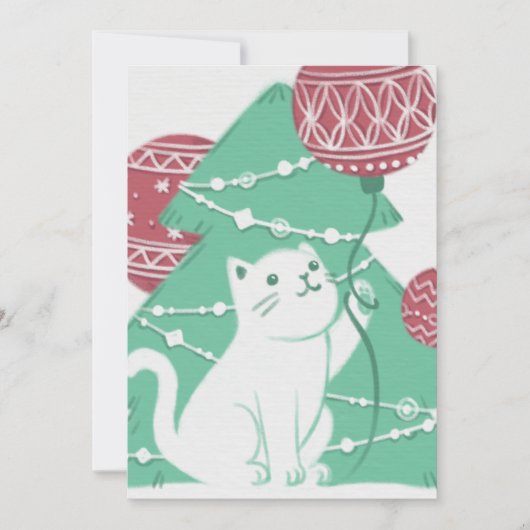 メリークリスマス:ネコとオーナメント シーズンカード (正面)