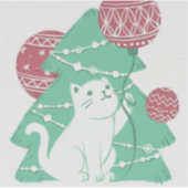 メリークリスマス:ネコとオーナメント シール (正面)