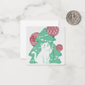 メリークリスマス：ネコとオーナメント ノートカード (正面/裏面インサイチュ)