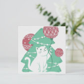 メリークリスマス：ネコとオーナメント 招待状 (スタンド正面)