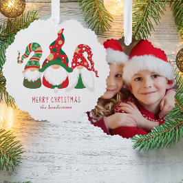 メリークリスマス・ノーム かわいい写真入り オーナメントカード