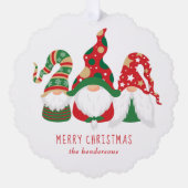 メリークリスマス・ノーム かわいい写真入り オーナメントカード (正面)