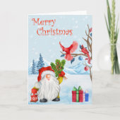 メリークリスマス  ノーム 水彩 雪 シーズンカード (正面)