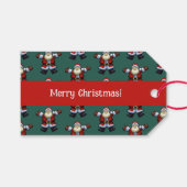 メリークリスマス!ハッピーサンタファーザークリスマスパターン ギフトタグ (正面(横))