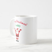 メリークリスマス ハッピーサンタ 名前 コーヒーマグカップ (正面左)