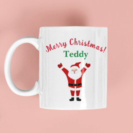 メリークリスマス ハッピーサンタ 名前 コーヒーマグカップ