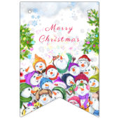 メリークリスマス – ハッピースノーマンクリスマスパーティー バンティングフラッグ (第1の旗)