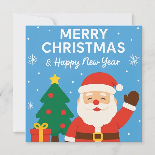 メリークリスマス＆ハッピーニュイヤー - サンタクロース 招待状 (正面)
