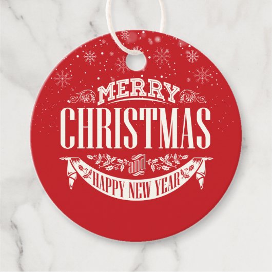 メリークリスマス&ハッピーニュイヤー フェイバータグ (正面)