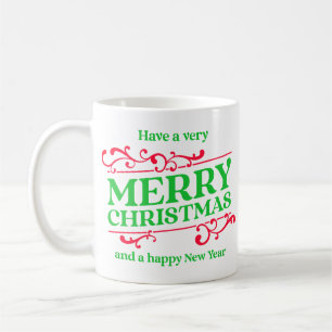 メリークリスマス&ハッピーニューイヤーお祝いマグカップ コーヒーマグカップ
