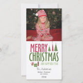 メリークリスマス&ハッピーニューイヤーの写真カード シーズンカード (正面)