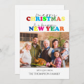 メリークリスマス&ハッピーニューイヤーカラフル写真 シーズンカード (正面/裏面)