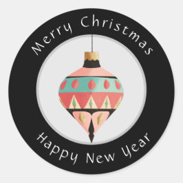 メリークリスマス&ハッピーニューイヤーシール ラウンドシール