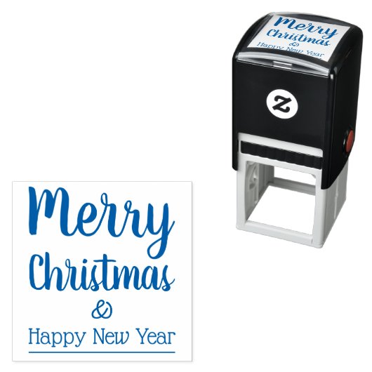 メリークリスマス&ハッピーニューイヤータイポグラフィ セルフインキングスタンプ (インサイチュ)