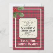 メリークリスマス&ハッピーニューイヤータータンチェック名 シーズンカード (正面)