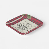 メリークリスマス&ハッピーニューイヤータータンチェック名 ペーパープレート (傾斜あり)