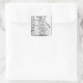 メリークリスマス&ハッピーニューイヤーツリーグレーシルバー スクエアシール (バッグ)