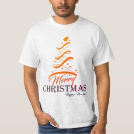 メリークリスマス&ハッピーニューイヤーツリーメンズバリュートップス Tシャツ