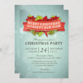 メリークリスマス&ハッピーニューイヤーパーティの招待状 招待状 (正面/裏面)