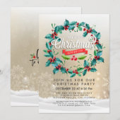 メリークリスマス＆ハッピーニューイヤーパーティー　ホリーミモザ 招待状 (正面/裏面)