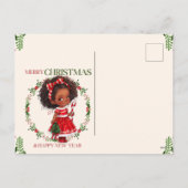 メリークリスマス&ハッピーニューイヤーブラックガール魔法 シーズンポストカード (裏面)