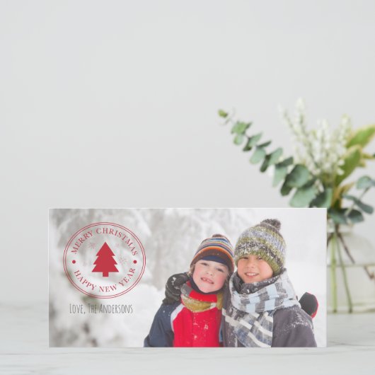 メリークリスマス&ハッピーニューイヤーホリデイフォトカード シーズンカード (スタンド正面)