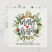 メリークリスマス&ハッピーニューイヤーホリデーグリーティング シーズンカード (正面/裏面)