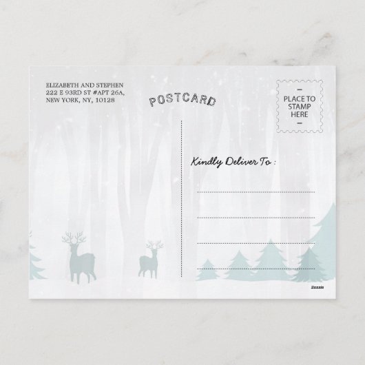 メリークリスマス&ハッピーニューイヤーホリデーグリーティング シーズンポストカード (裏面)