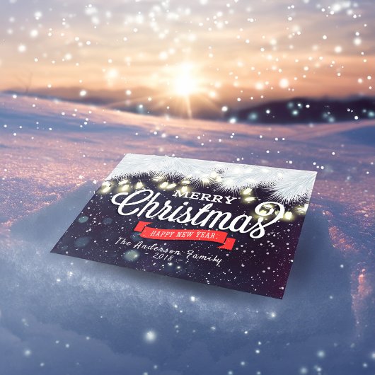 メリークリスマス&ハッピーニューイヤーホリデーグリーティング シーズンポストカード