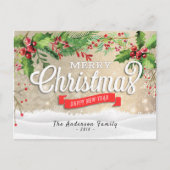 メリークリスマス&ハッピーニューイヤーホリデーグリーティング シーズンポストカード (正面)