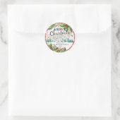 メリークリスマス&ハッピーニューイヤーホリデーグリーティング ラウンドシール (バッグ)