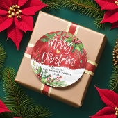 メリークリスマス&ハッピーニューイヤーホリデーグリーティング ラウンドシール