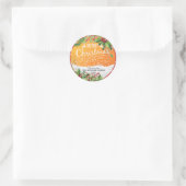 メリークリスマス&ハッピーニューイヤーホリデーグリーティング ラウンドシール (バッグ)