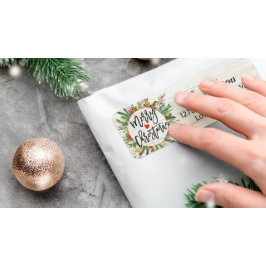 メリークリスマス&ハッピーニューイヤーホリデーグリーティング ラベル