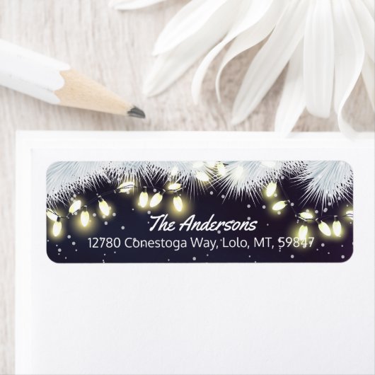 メリークリスマス&ハッピーニューイヤーホリデーグリーティング ラベル (インサイチュ)