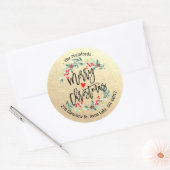 メリークリスマス&ハッピーニューイヤーホリデーズアドレス ラウンドシール (封筒)