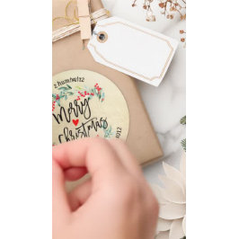 メリークリスマス&ハッピーニューイヤーホリデーズアドレス ラウンドシール