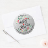 メリークリスマス&ハッピーニューイヤーホリデーズアドレス ラウンドシール (封筒)